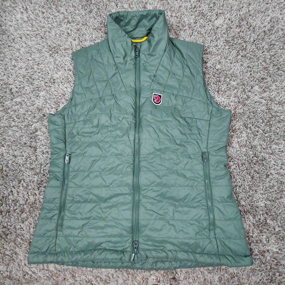 Fjallraven Expedition X-Latt Insulated Puffer Vest Womens Small Green Full Zip